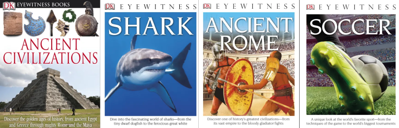 The covers of several Eyewitness Books.