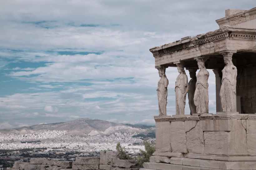 The Erechtheion on the Acropolis of Athens.