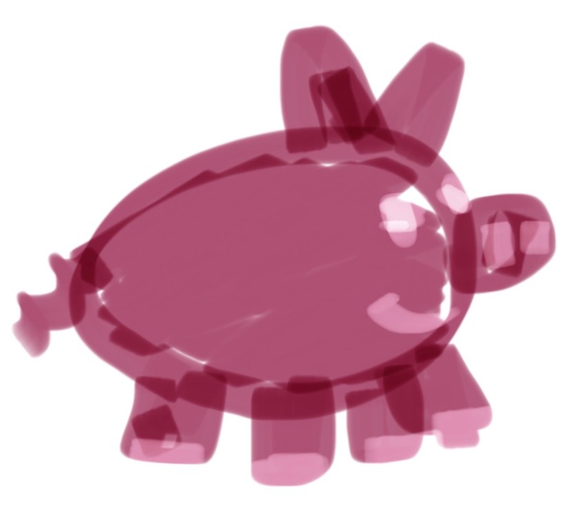 A poorly drawn pig.