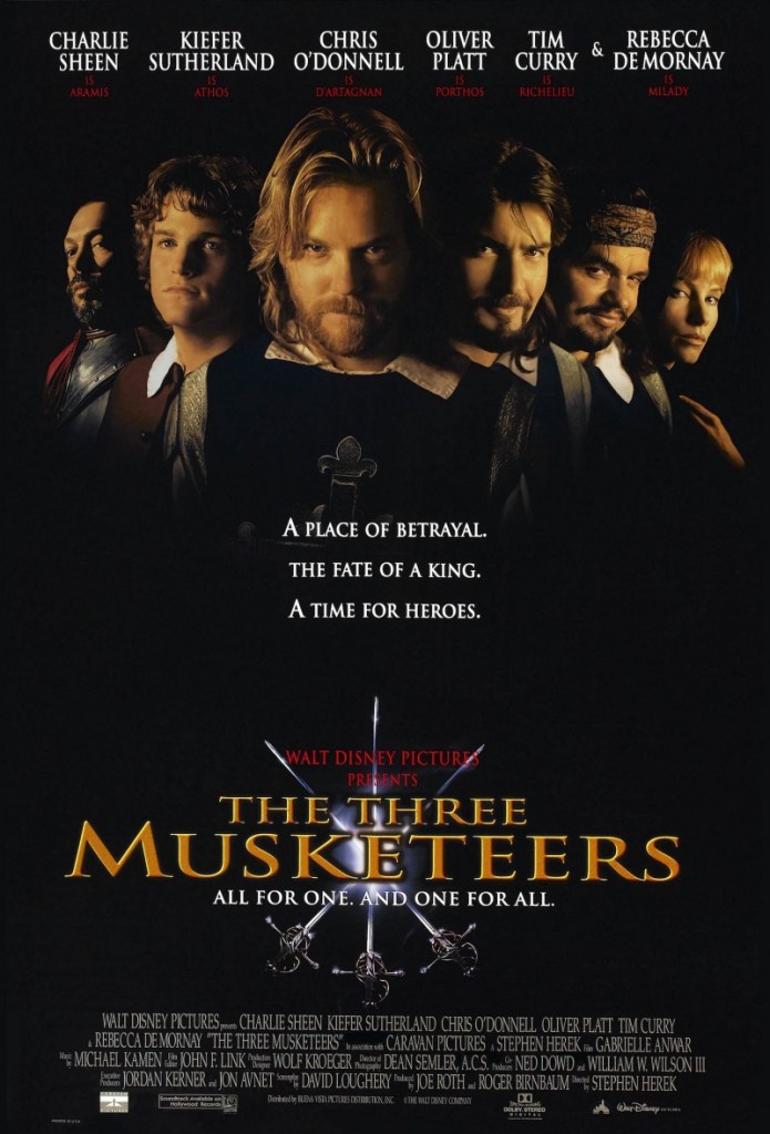 The theatrical poster for Disney's Three Musketeers movie.