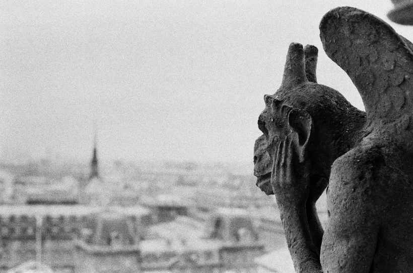 A gargoyle overlooking Paris.