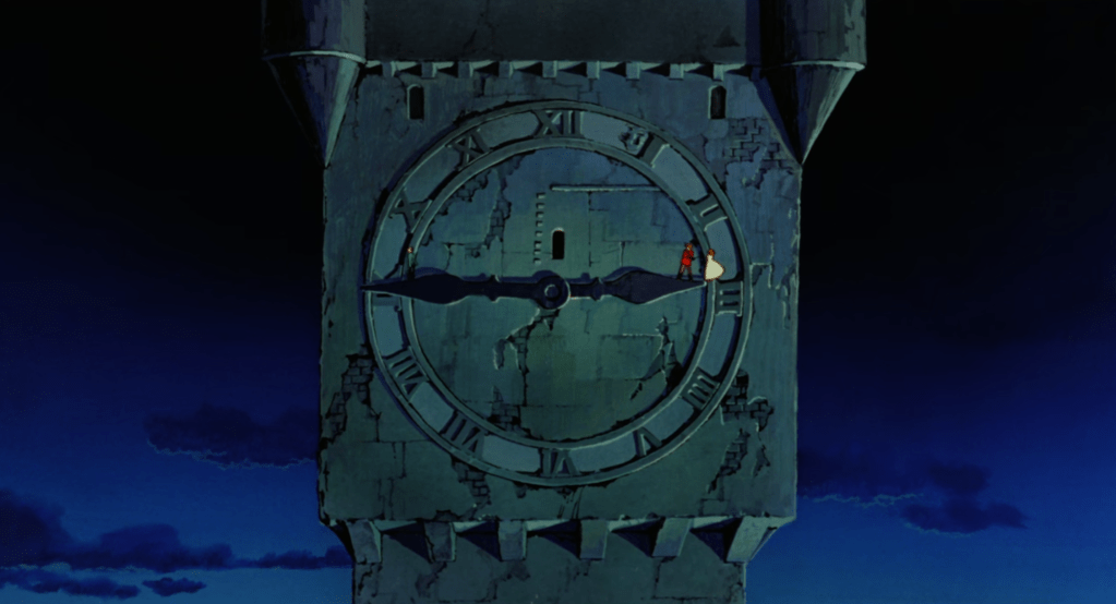 The clocktower scene from "The Castle of Cagliostro".