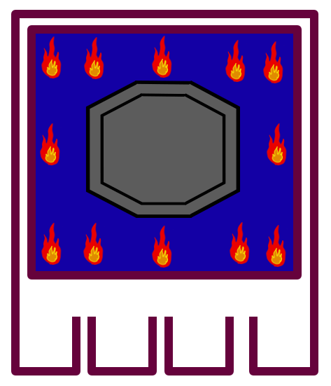 The emblem of the Sacred Republics: the Stone Table surrounded by twelve flames.
