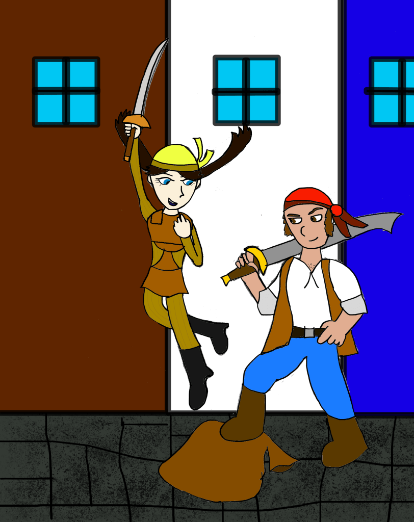 The bandits of Goldharbour out on the street.