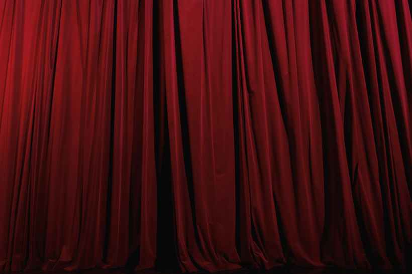 Red stage curtains.