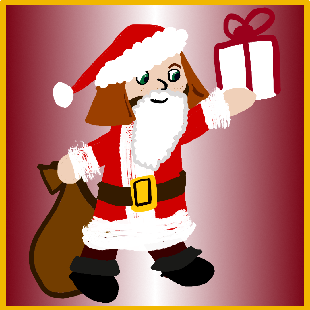 Dunstana Darkstone dressed up as Santa.