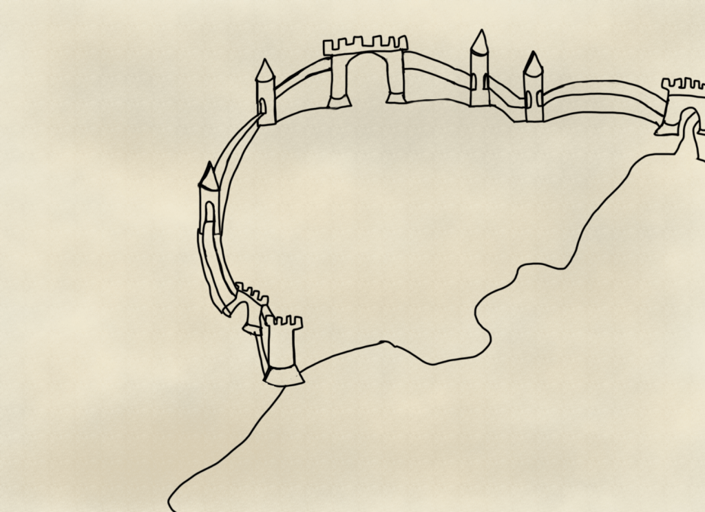 J.B. Norman's second draft of a map of Porthaven.