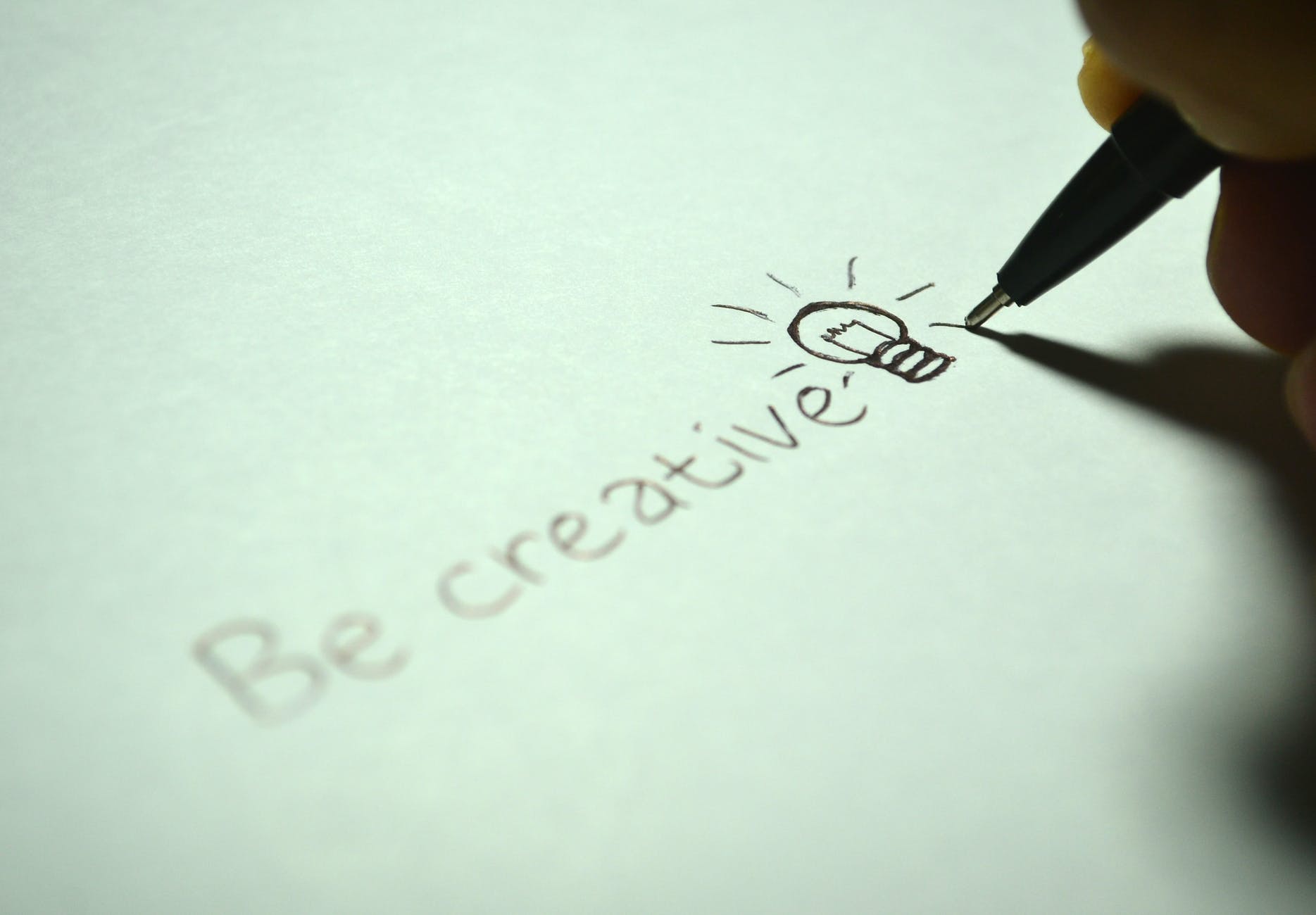 A note that has "Be creative."