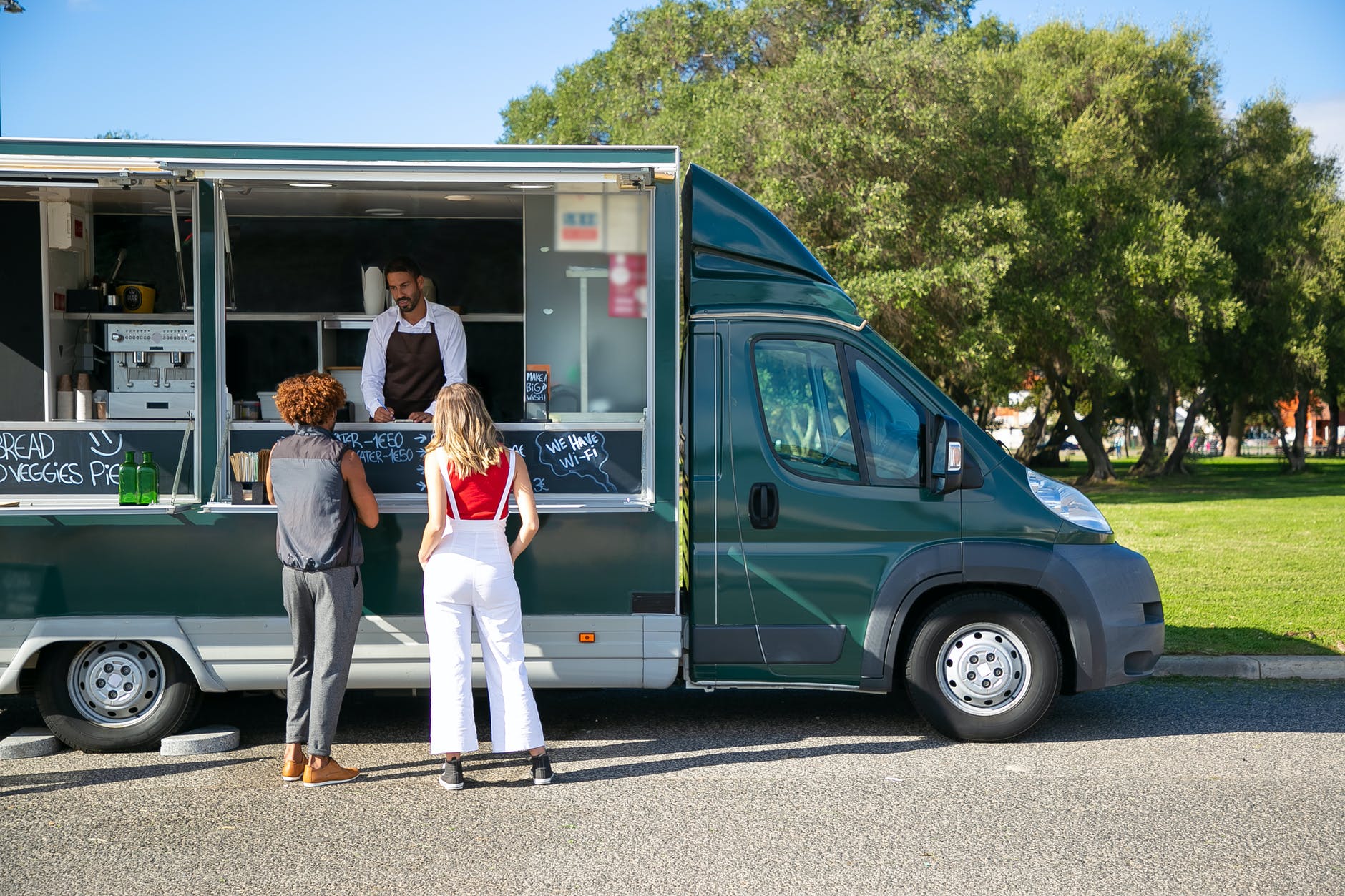 People at a food truck.