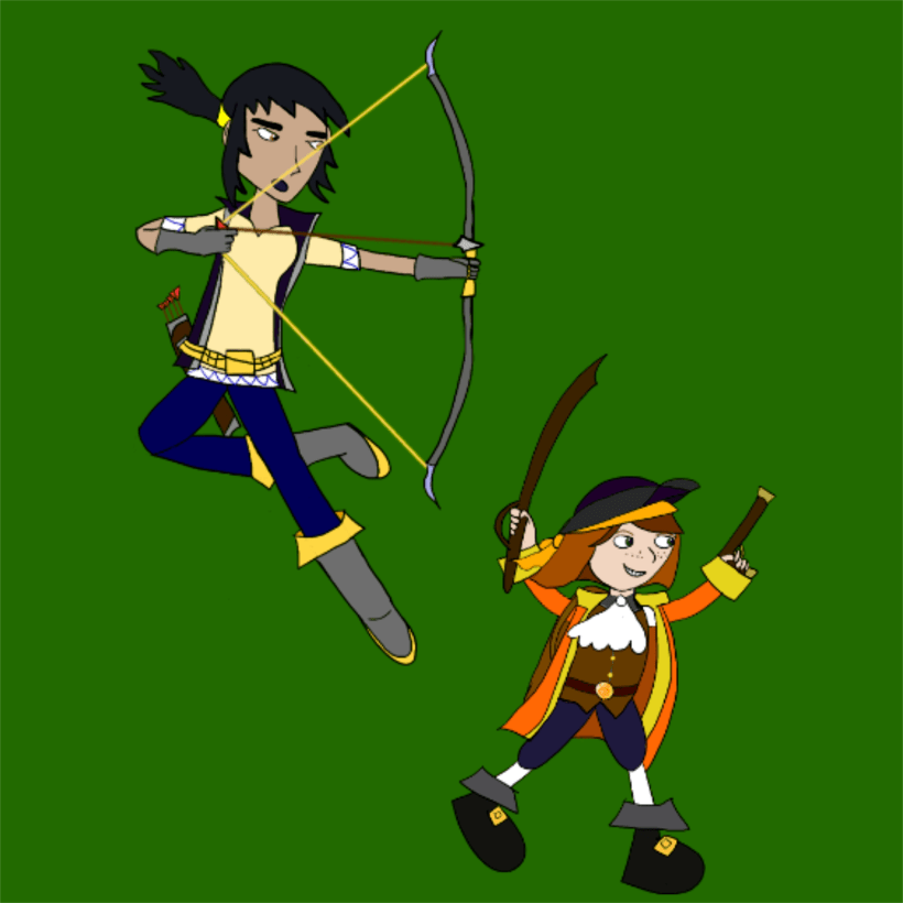 Kat and Darkstone Dunstana. Art by Joel Balkovec.