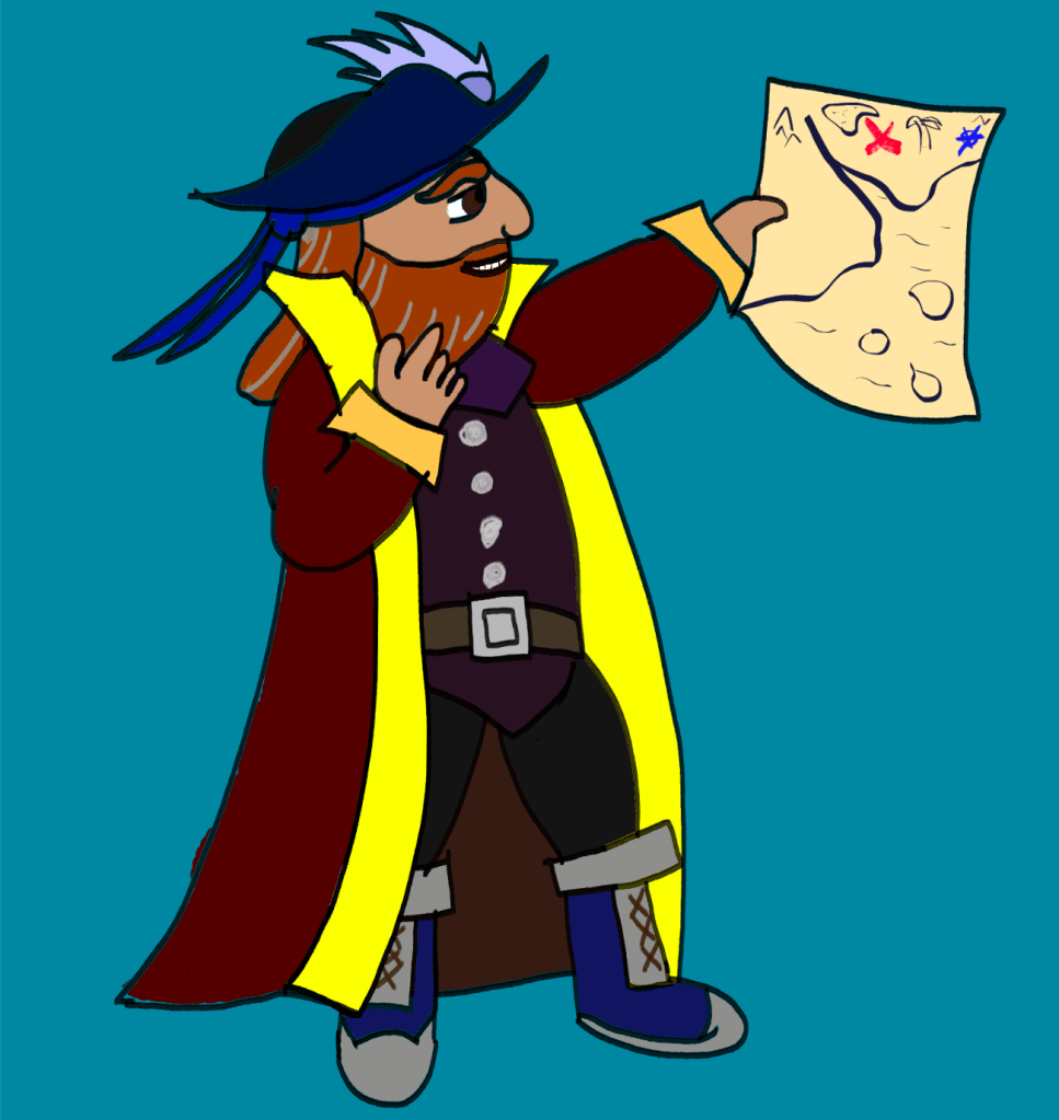 Dorian Darkstone, contemplating a treasure map.