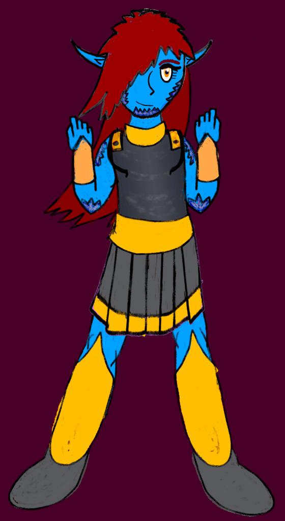 Petra of Fulminata posing heroically.