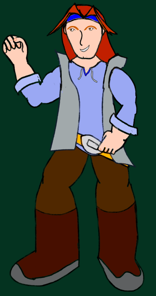 Roland von Middlesbrooke, posing heroically.