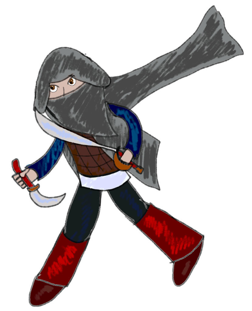 Skragsgar the Slayer with a sword and dagger.