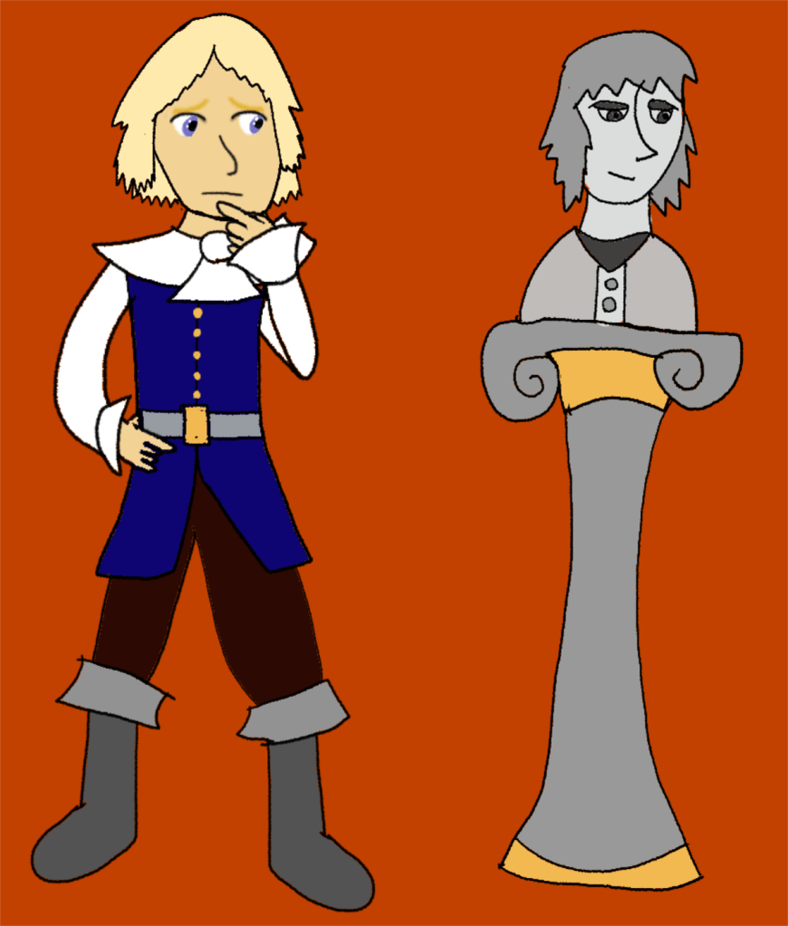 Tancred, pondering the marble bust of Cousin Eleutherius.