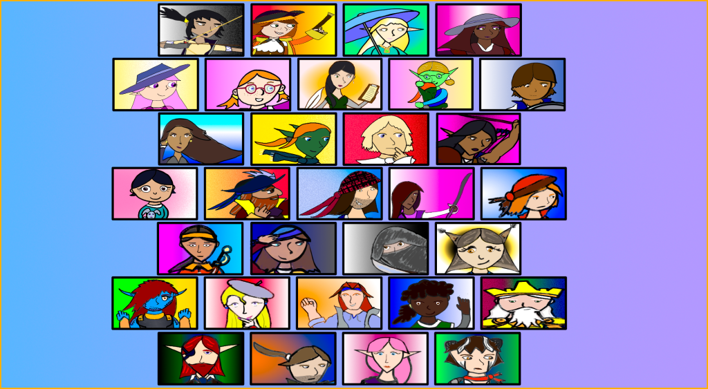 Portraits of 31 Realmgard characters.