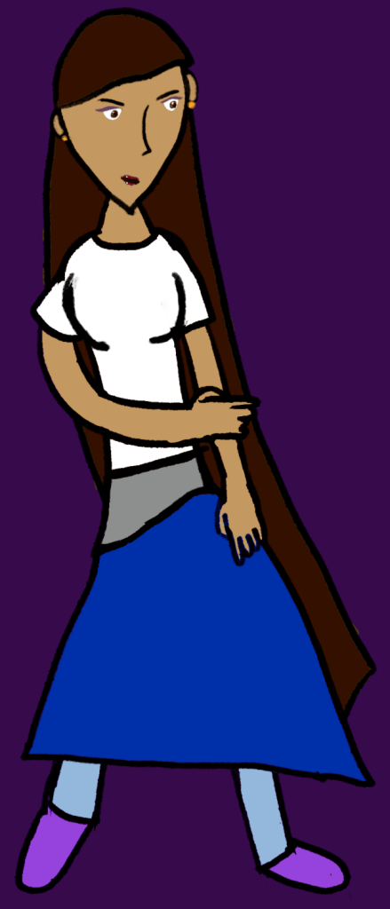 An in-progress image of Matilda Lyte.