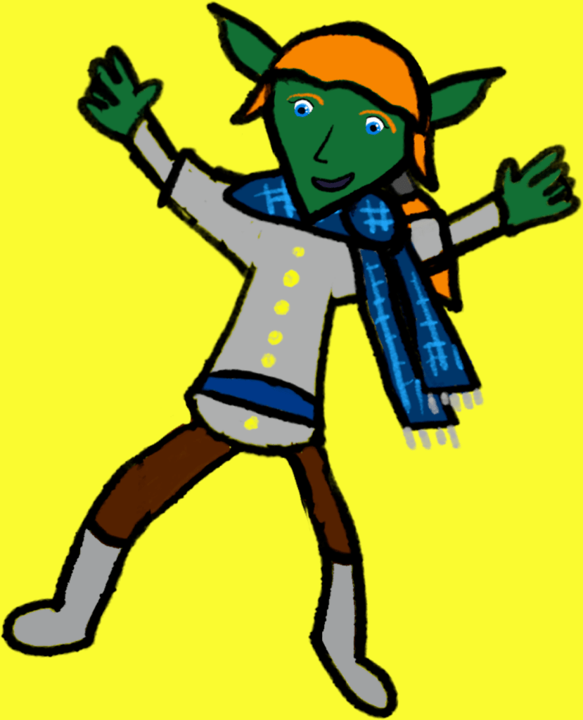 An in-progress drawing of Pela.