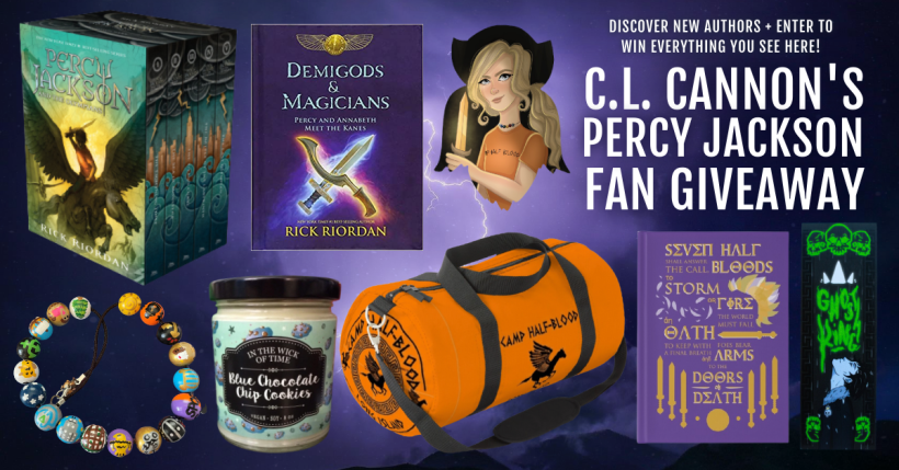 Promotional art for the Percy Jackson giveaway.