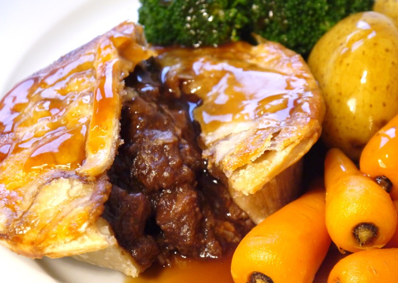 A steak pie. Image by Goddards Pies Ltd, via Wikimedia Commons. Used under Creative Commons Attribution-ShareAlike 3.0 Unported (CC BY-SA 3.0) License.