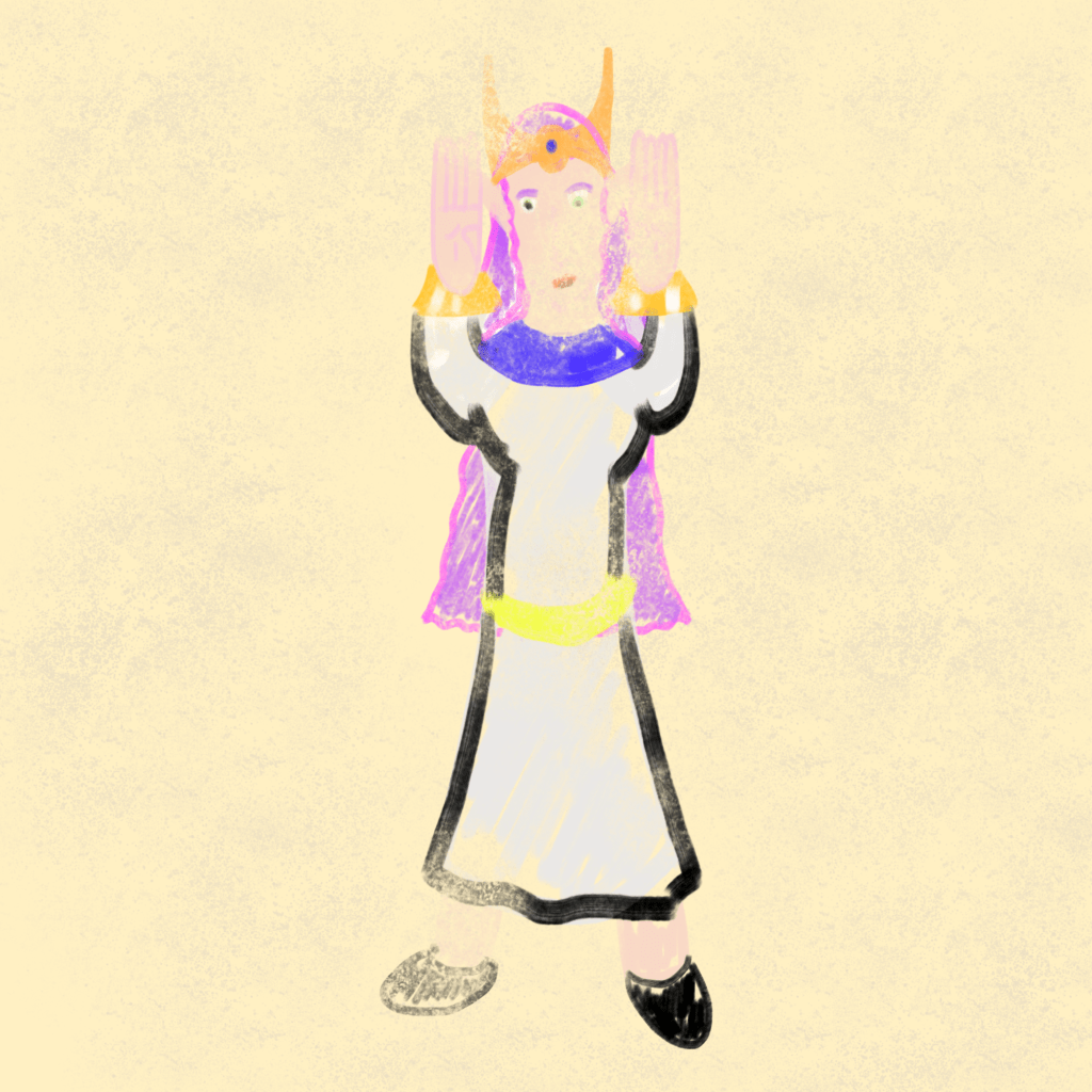 A fresco of Queen Antiocha.