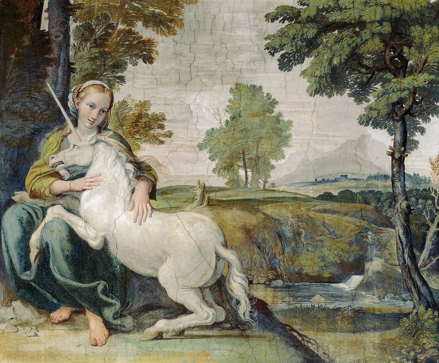 A Virgin with a Unicorn: Domenichino. via Wikimedia Commons. Public Domain.