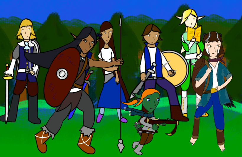 Art of the members of the Lyte Brigade and Melisa Grevling for 'Charge of the Lyte Brigade.'