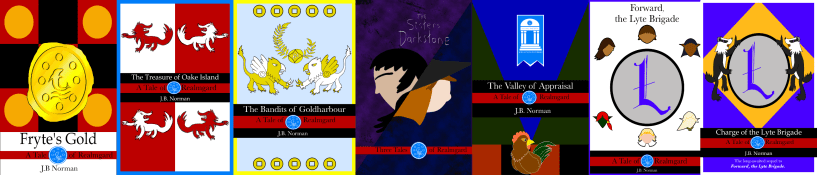 Several Realmgard book covers.