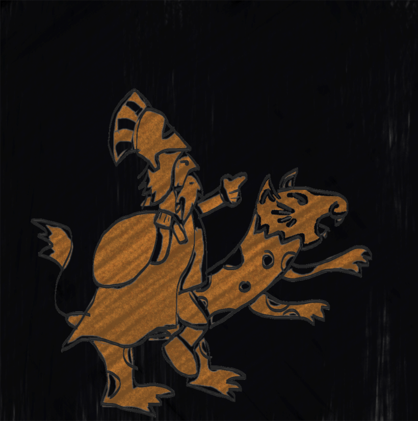 Divus Imperator Brumalis: a Santa Claus-like figure riding a panther.