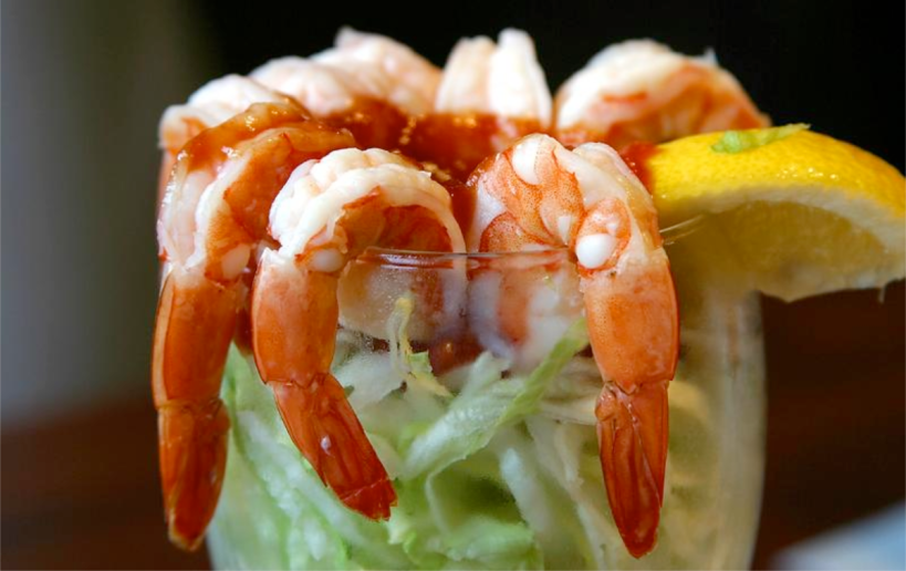 A shrimp cocktail.