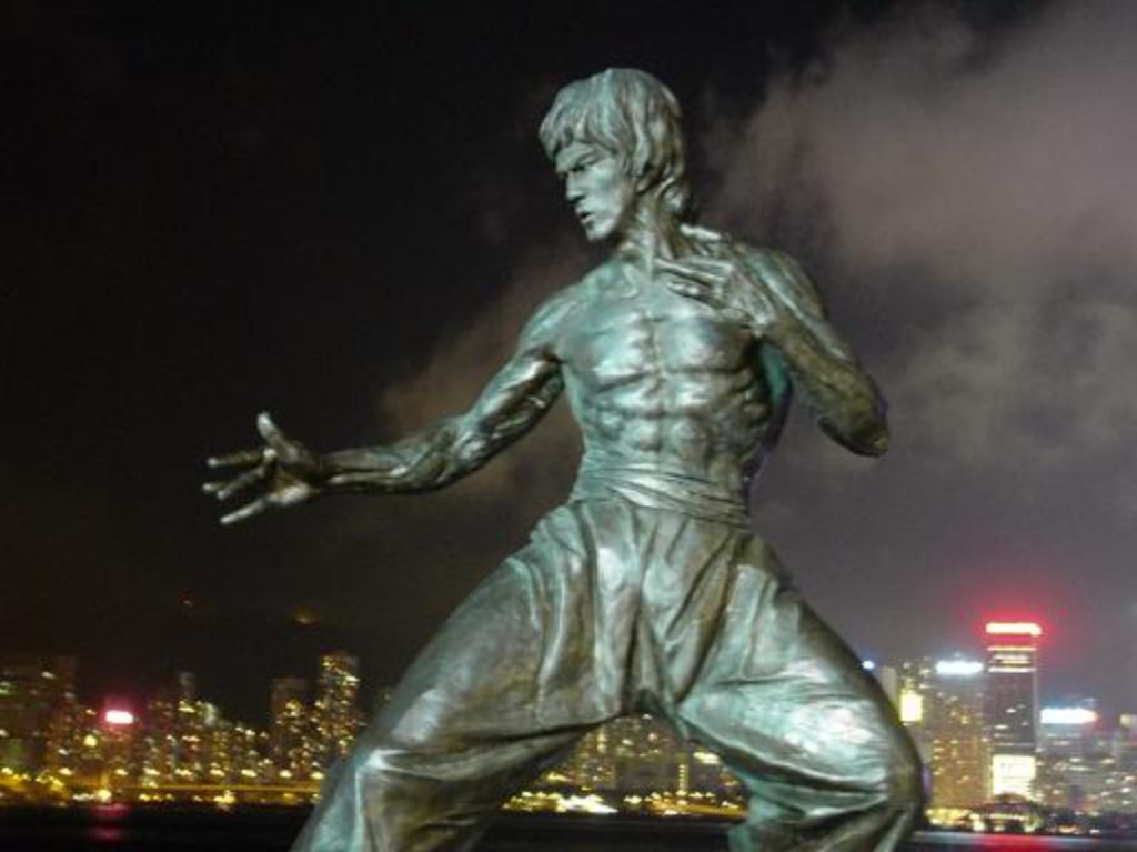 The statue of Bruce Lee in Hong Kong.