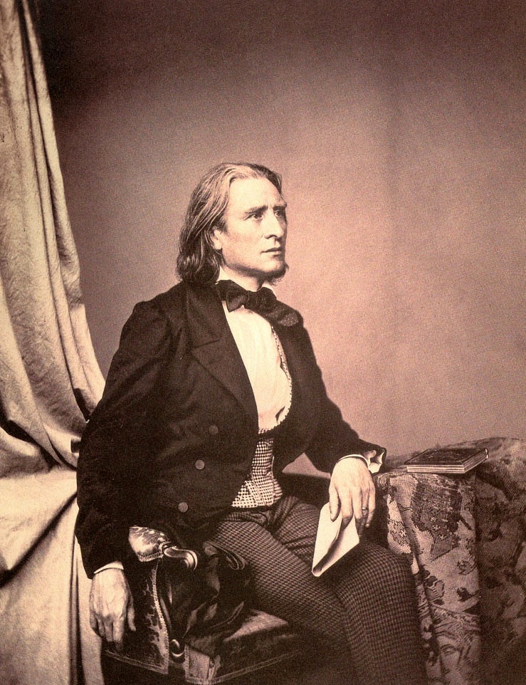 A photograph of Franz Liszt.