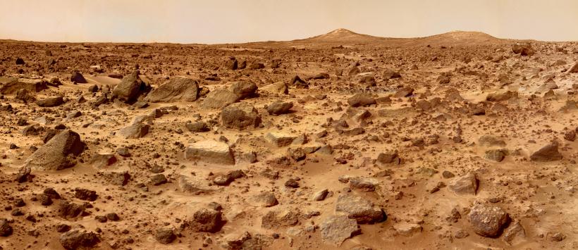 The surface of Mars, captured by the Mars Pathfinder.