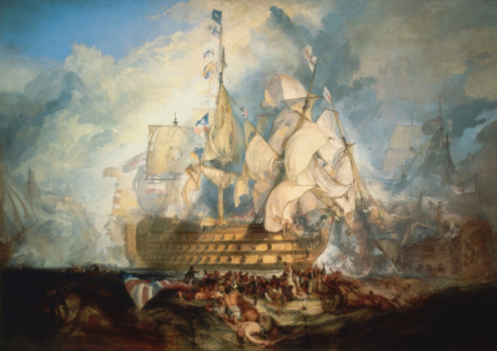 J.M.W.'s painting "The Battle of Trafalgar."