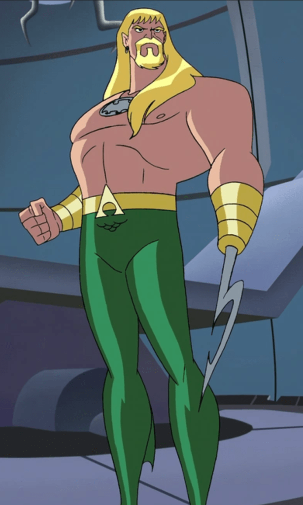 Aquaman as depicted in the early 2000s "Justice League" cartoons.