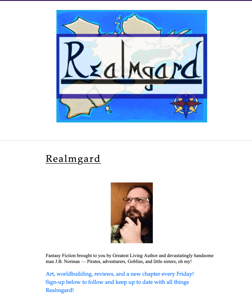 A preview of the Realmgard landing page.