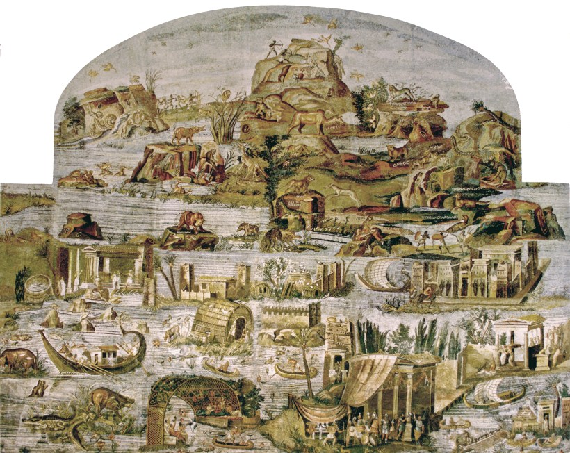 The Nile mosaic of Palestrina. Via Wikimedia Commons. Public Domain.