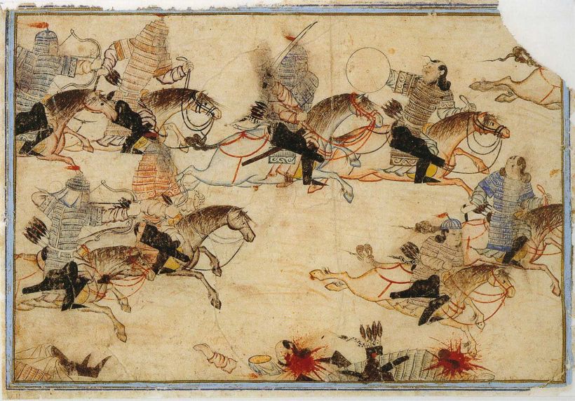 A 14-th century illustration of Mongol warriors. From the collection of the Staatsbibliothek Berlin