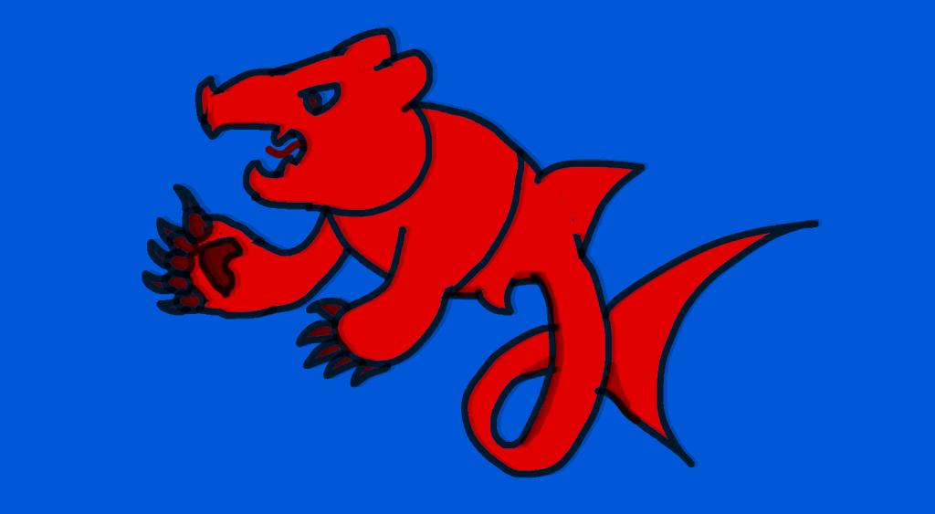 A flag depicting the Sear Bear, a bear with the lower body of a fish.