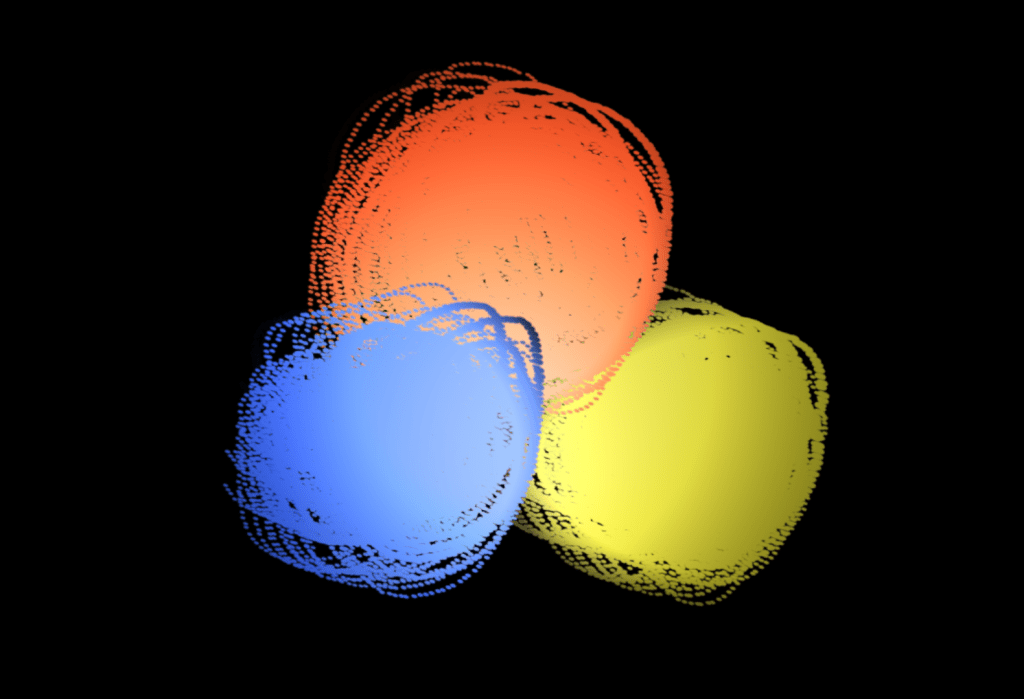 Abstract primary-coloured light to represent the Powers.