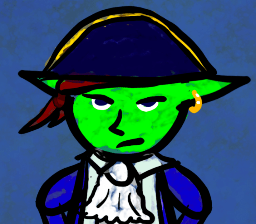 Art of Captain Goblinbeard, a Goblin pirate.