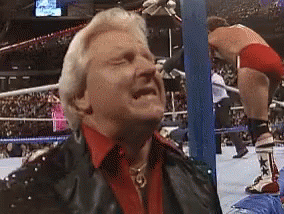 Bobby Heenan cringing.