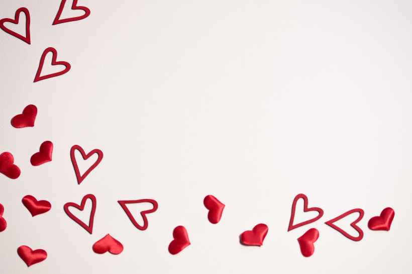 Heart stickers on a white background.
