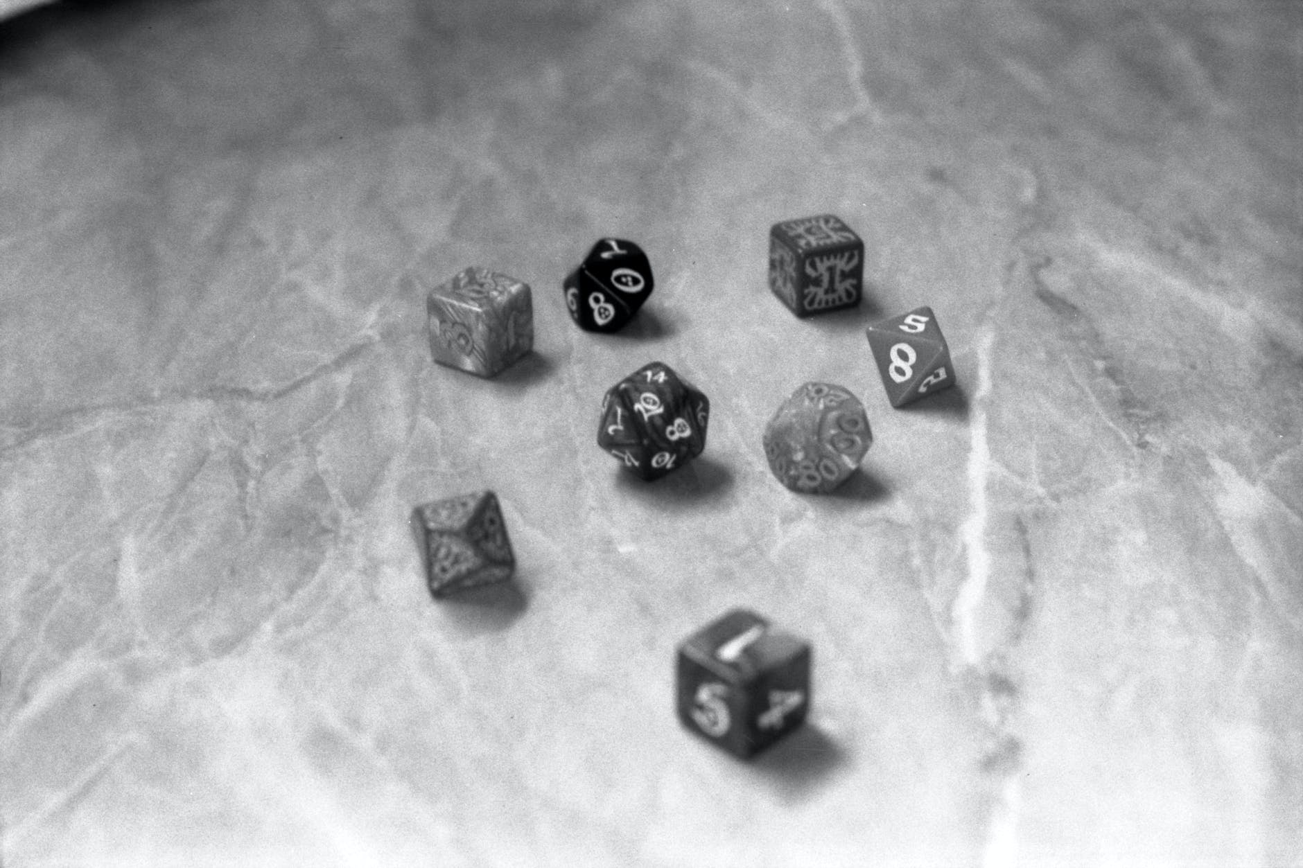 A selection of polyhedral dice.