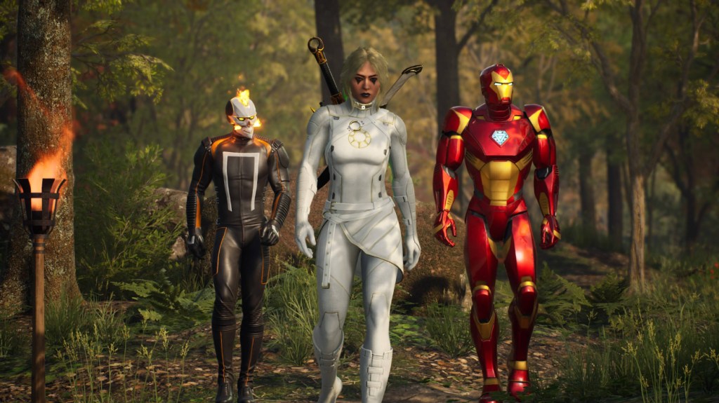 Ghost Rider, the Hunter, and Iron Man in "Midnight Suns."