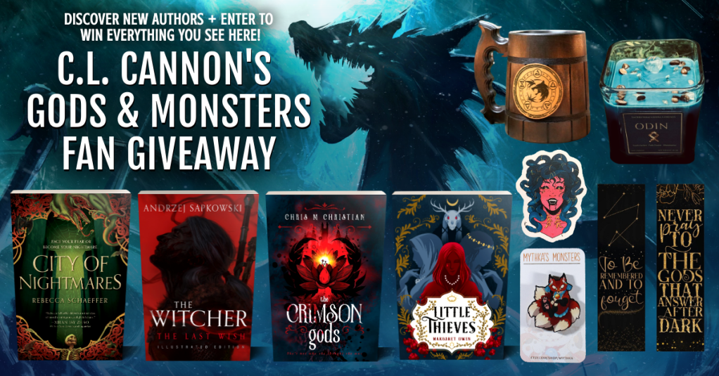 Promotional art for the Gods & Monsters Giveaway.