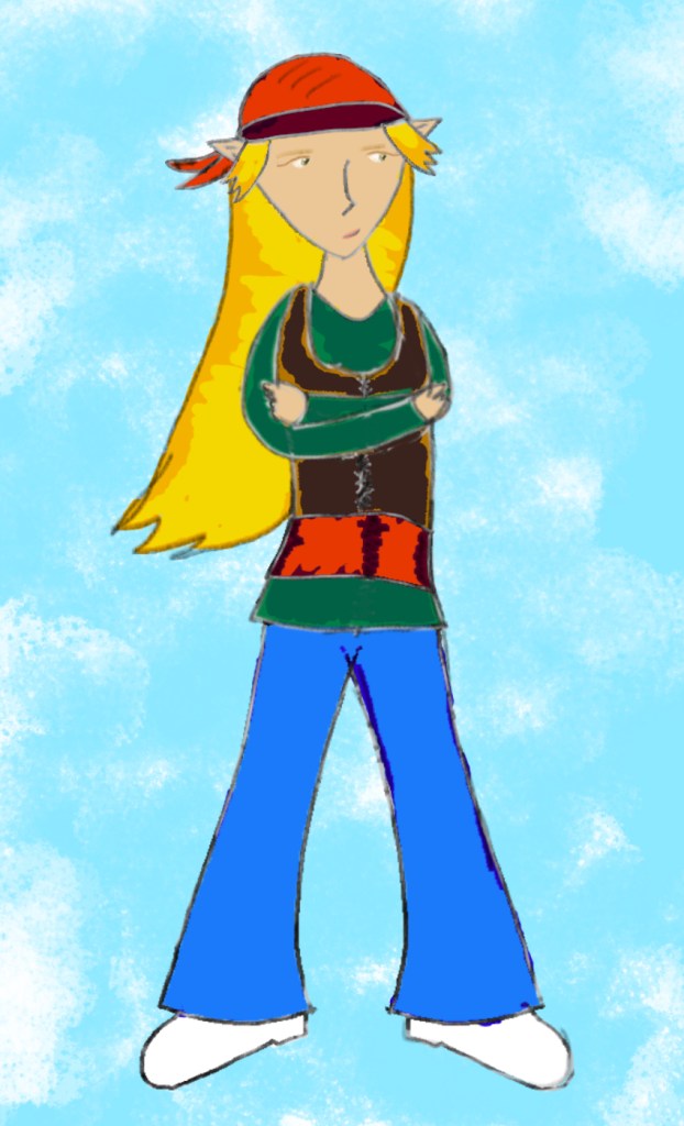 A full body drawing of Billie Hawkins.