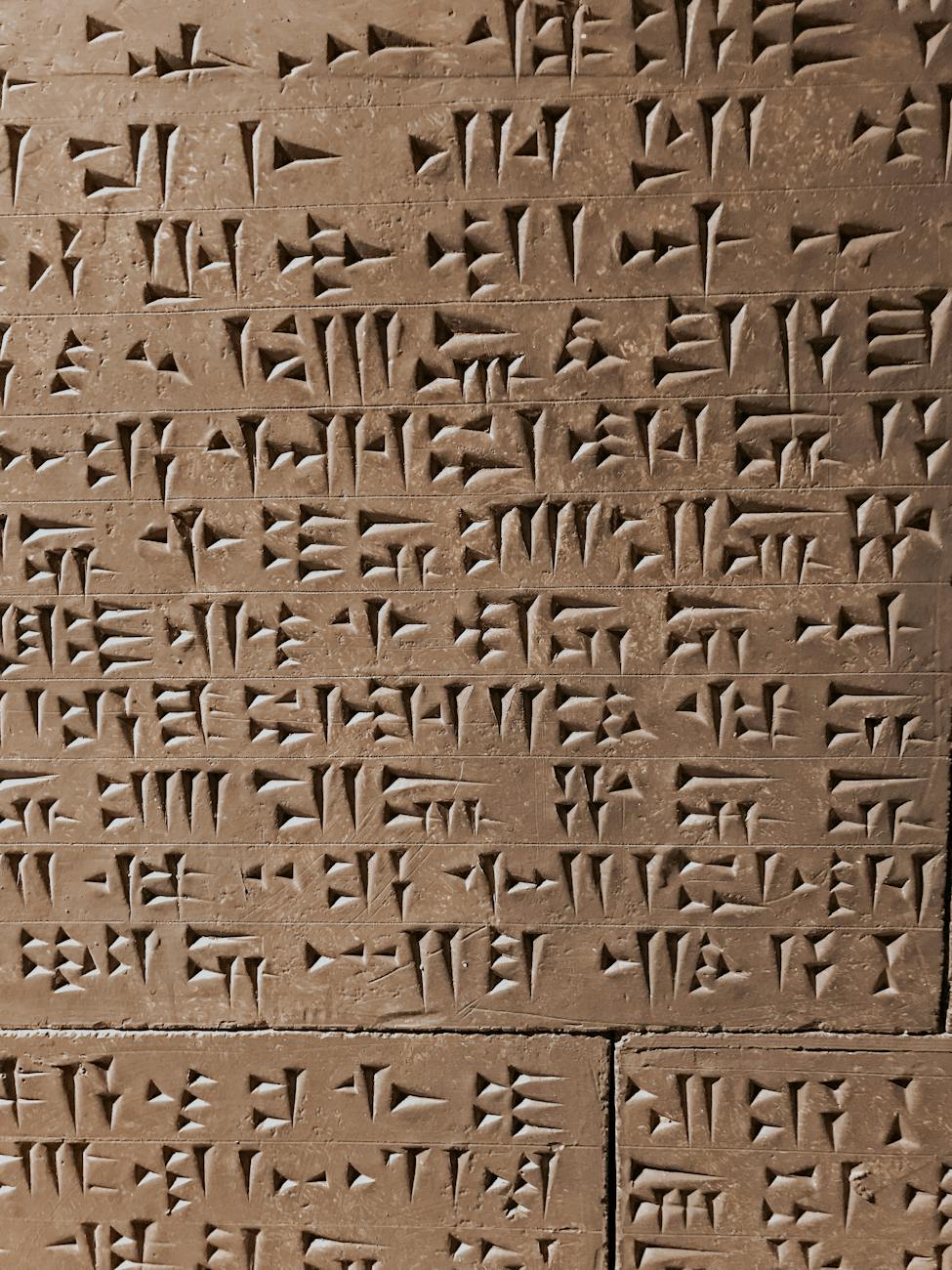 A section of a cuneiform tablet.