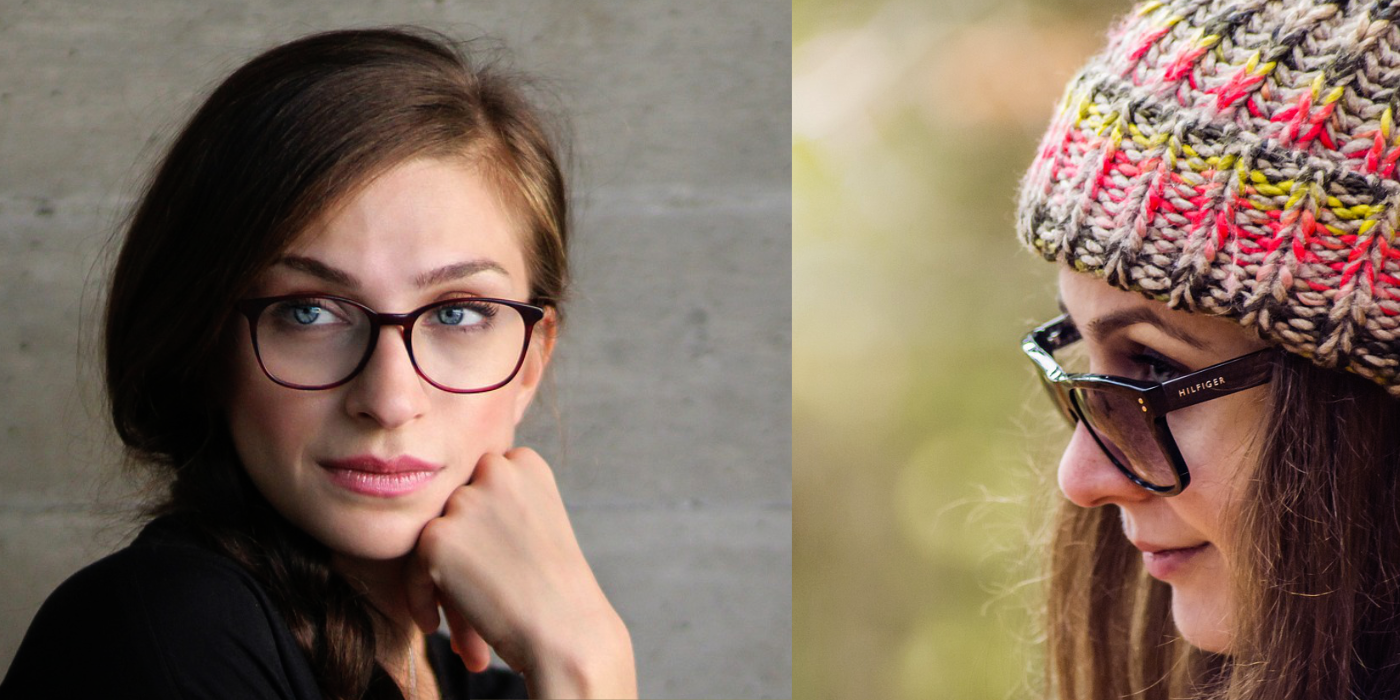 Side by side portraits of two women in glasses. Combining images by by Apostolos Vamvouras and omerkurtnet from Pixabay.