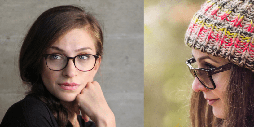 Side by side portraits of two women in glasses. Combining images by by Apostolos Vamvouras and omerkurtnet from Pixabay.